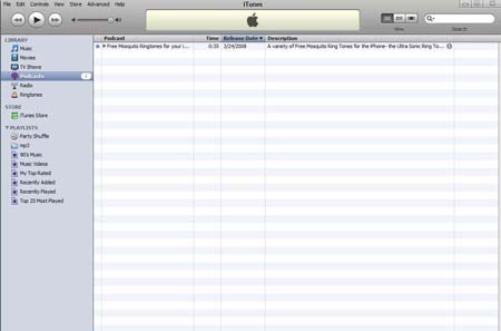 Your iTunes should look something like this after you click the Teen Buzz podcast feed